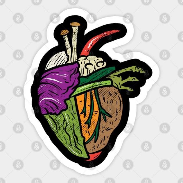 Anatomically Correct Heart From Vegetables Sticker by maxdax